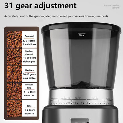 Elektrische koffiebonenfreesmachine met freesnelheid van 350-400 tpm en kegelvormige boorfreesmachines