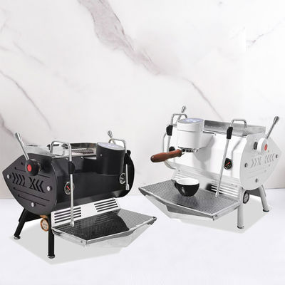 6.0L Double Boiler Latte Coffee Maker met 3 poeder kommen en 58mm massief houten handvat