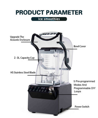 Onbreekbare PC Jar Multifunctionele smoothies blender 2L commerciële milkshake machine