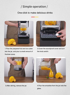 2.5hp commerciële ijskruiser blender multifunctioneel en met 8 mm dikke geluidsdichte hoes